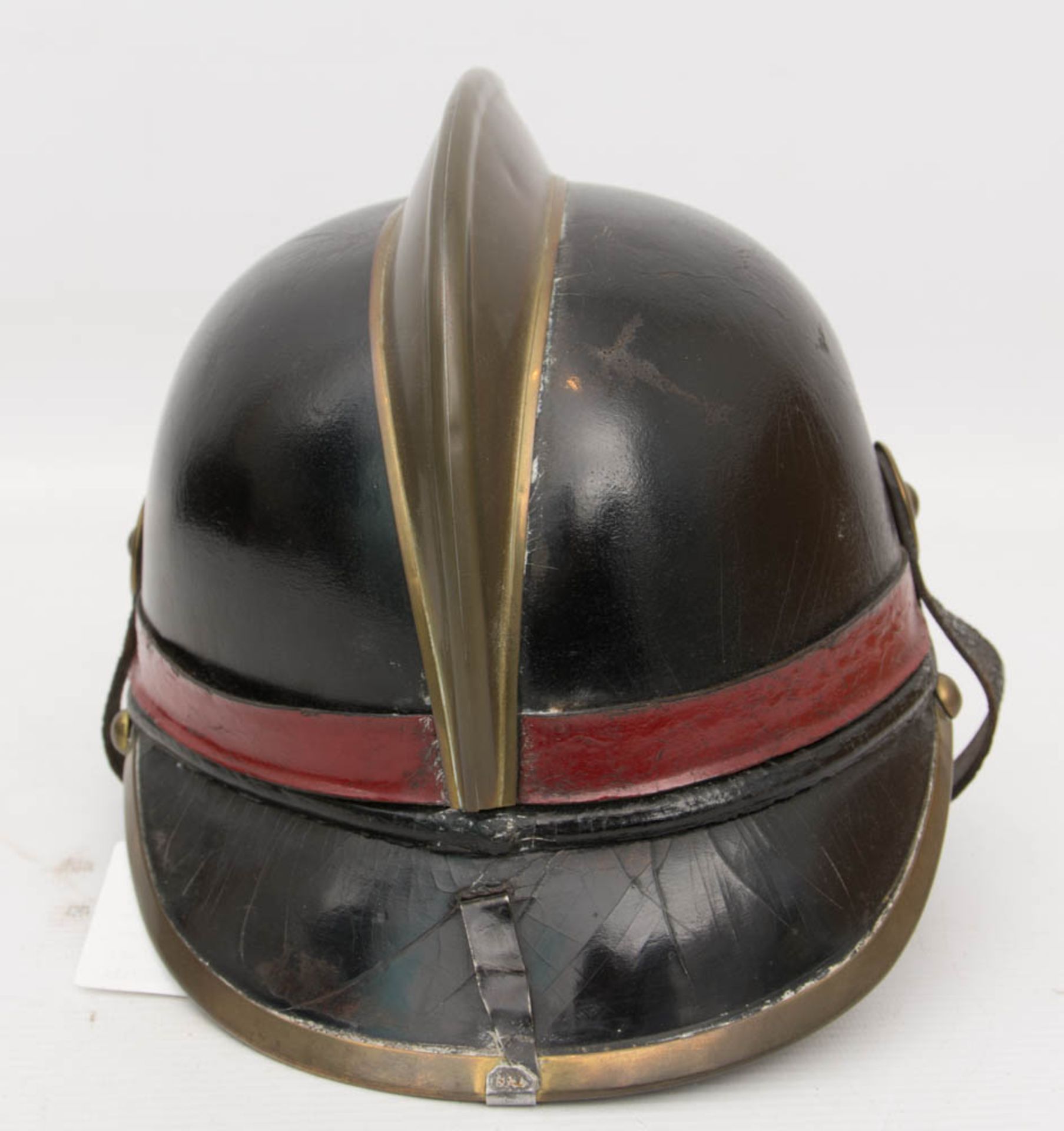 FEUERWEHRHELM 1, Leder/Messingblech,Deutsches Reich 19. JahrhundertWohl 3.Drittel 19. Jahrhundert. - Bild 3 aus 6