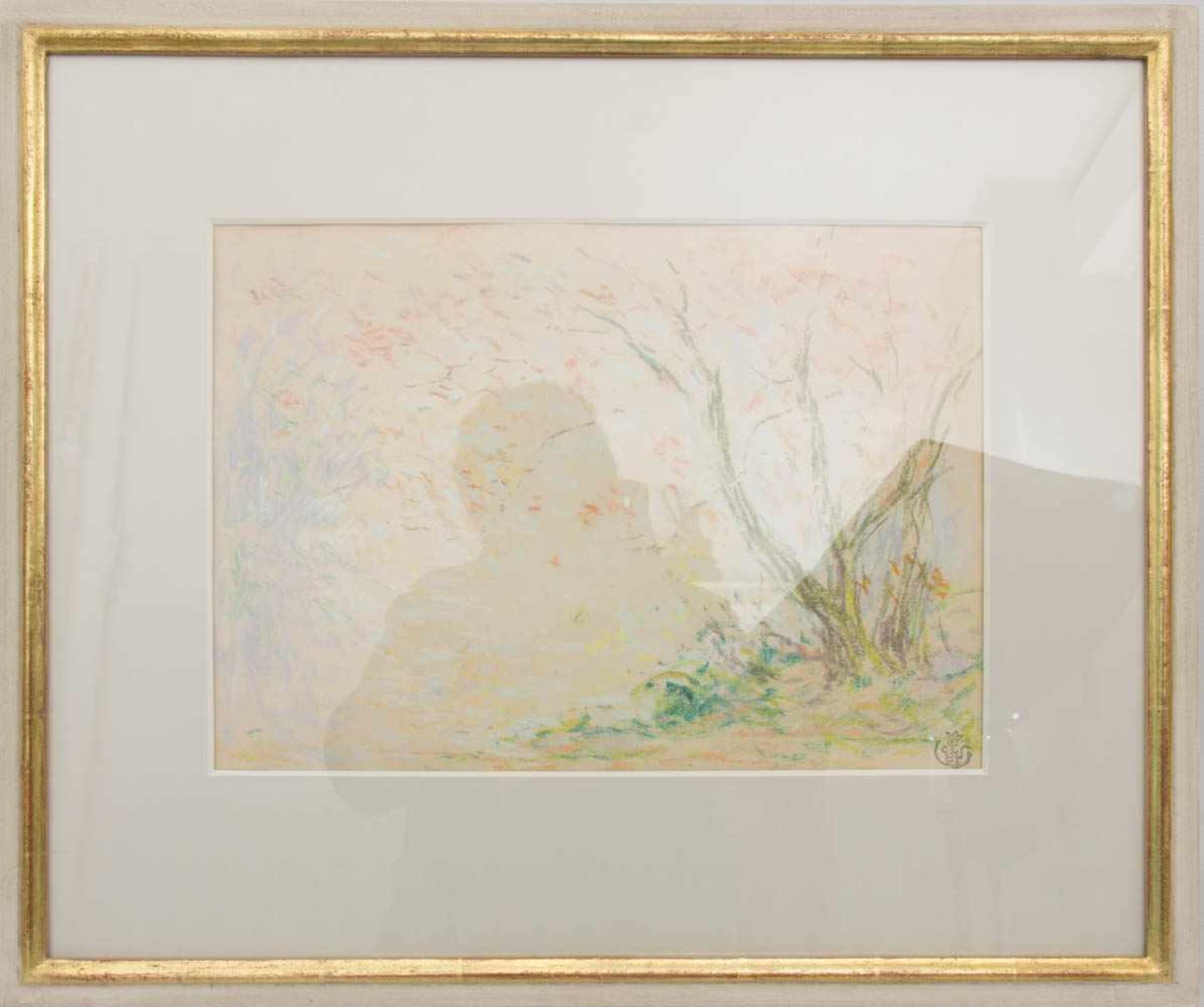 CLAUDE EMILE SCHUFFENECKER, "Frühlingswiese", Pastellkreide auf Papier, hinter Glas gerahmt,Claude - Bild 3 aus 11