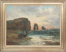 WALDEMAR THORN, Küstenlandschaft, Acryl/Platte, Deutschland, 19./20. Jh.WALDEMAR THORN (1876-1940).