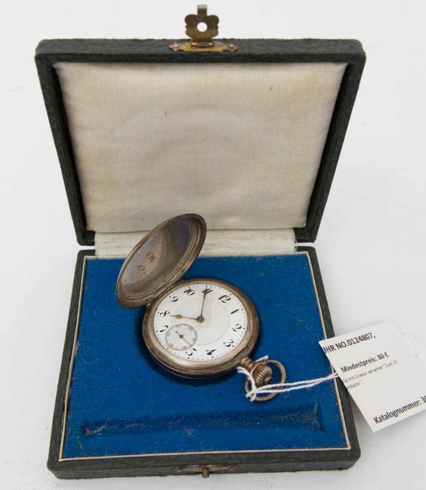 JUNGHANS TASCHENUHR NO.0124807, Deutschland, 20. JhFeiner Haarriss im Ziffernblatt. Rückseitig mit - Image 7 of 7