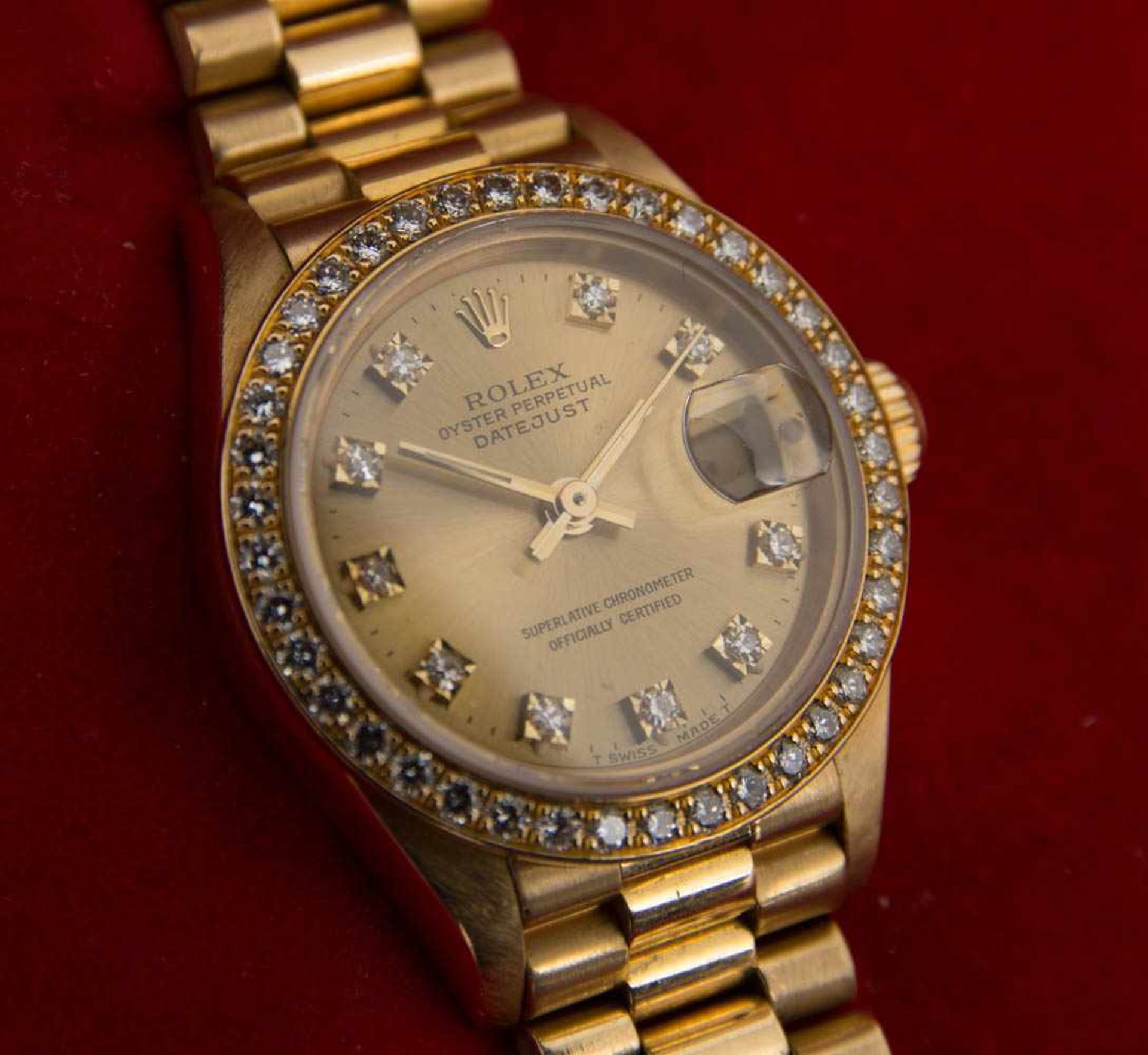 ROLEX DATEJUST, Ladies, 18k Gold, President Armband, Dez. 1994, Ref: 69178.Marke: RolexModell: Rolex