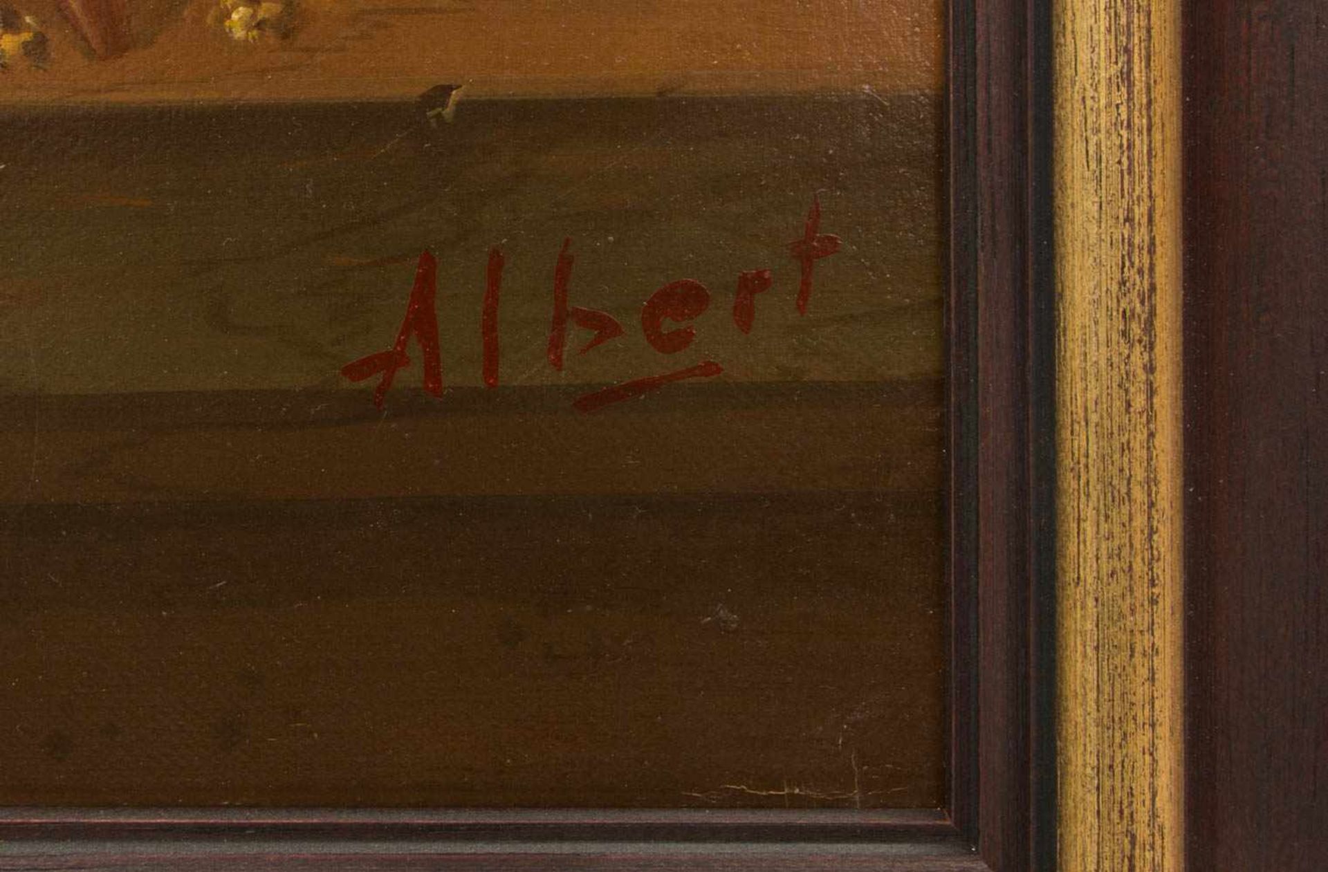 sig. ALBERT, STILLLEBEN MIT PFLAUMEN, Acryl/ Leinwand, 20. Jh.Möglicherweise Joseph Albert.Sehr - Bild 3 aus 5