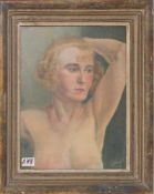 UNBEKANNTER KÜNSTLER, Frauenportrait, Öl/Platte, 1929.Hinter Glas gerahmt und in sehr gutem Zustand.