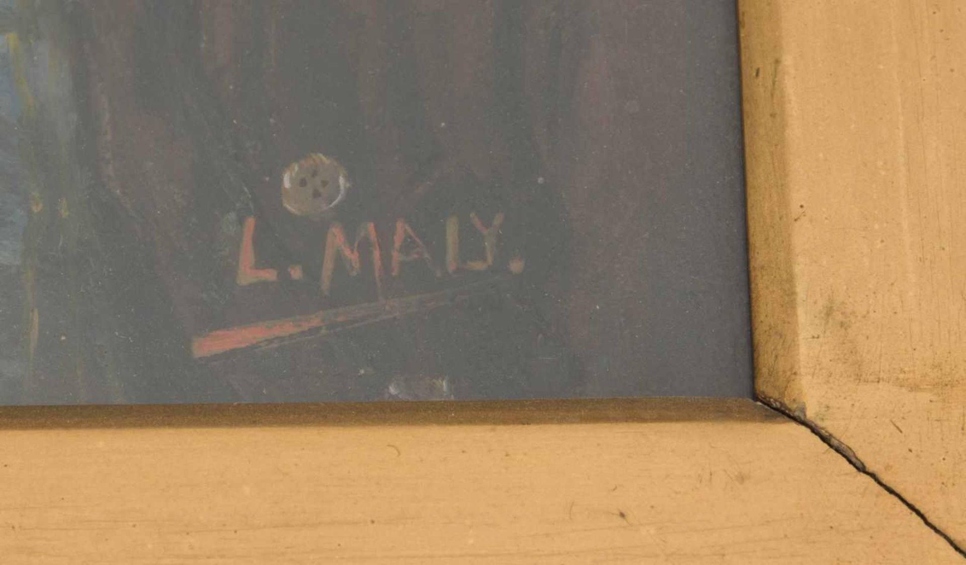 L.MALY, RAUCHENDER ALTER, Öl/Platte, 19./20. Jh.Hinter Glas gerahmt und in gutem Zustand.29 x 33 - Image 2 of 3
