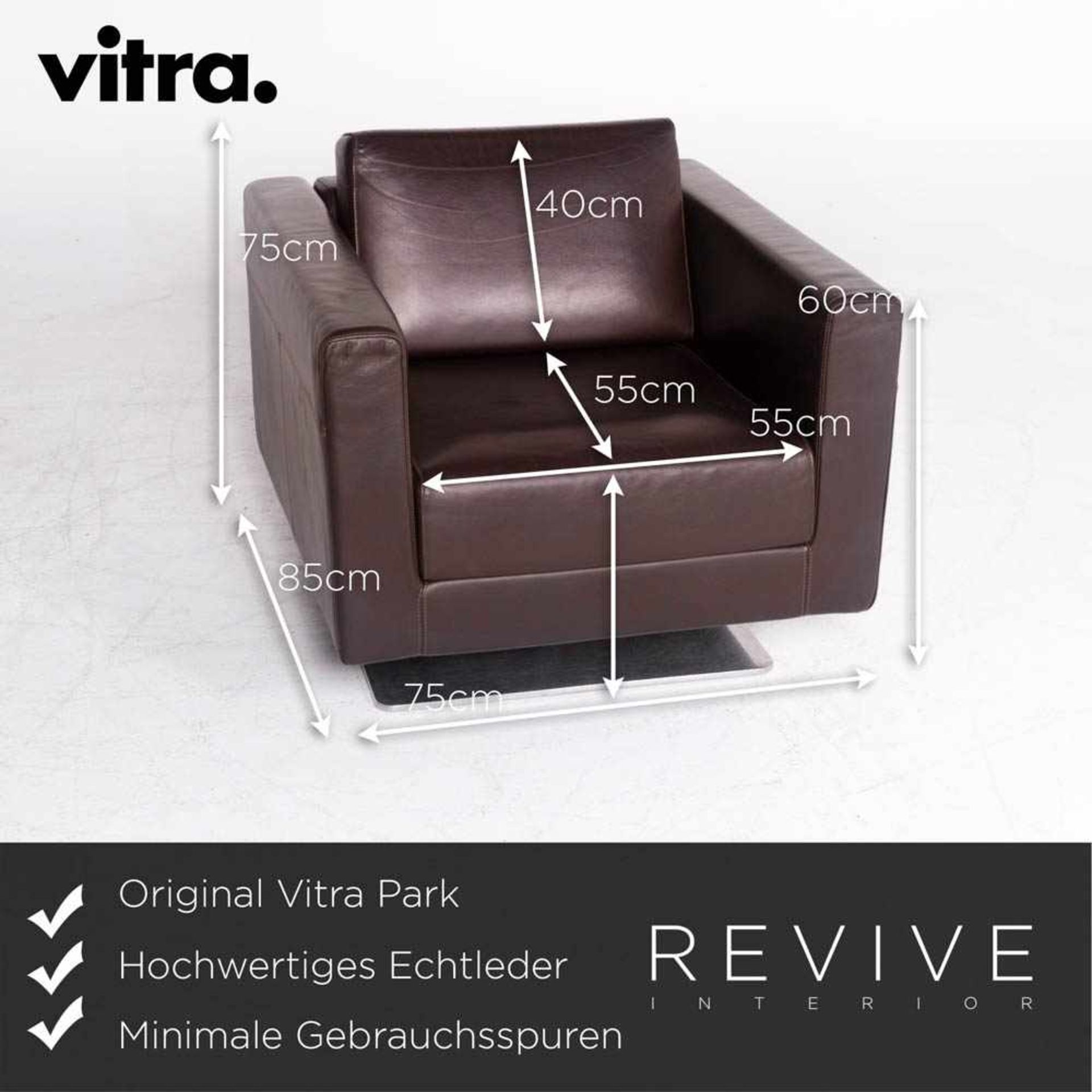 VITRA PARK ARMCHAIR Nr. 2, Leder, 20. Jh.In Kooperation mit der Firma Revive Interior, werden - Bild 2 aus 11