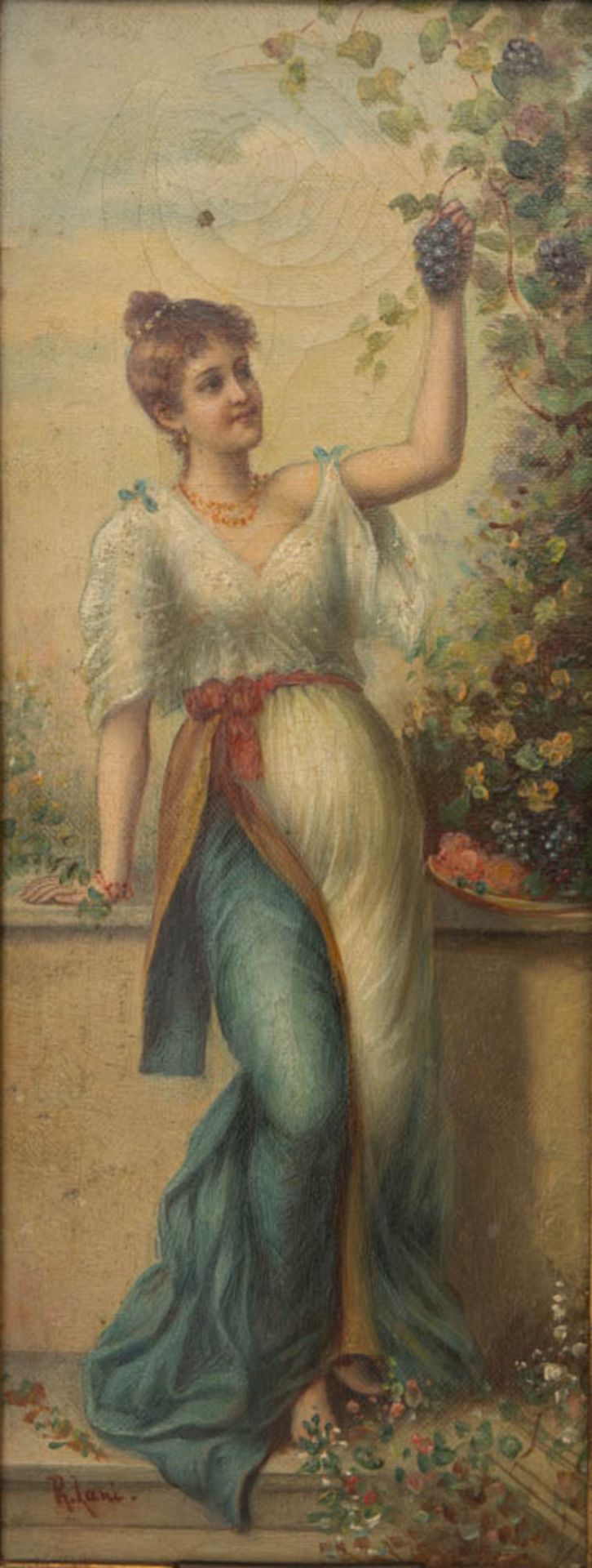 SIG. R.LANI UND GOBLET, Zwei Frauenportraits, Öl/LW, Öl/Platte, 19./20. Jh.Zwei feine - Bild 2 aus 6