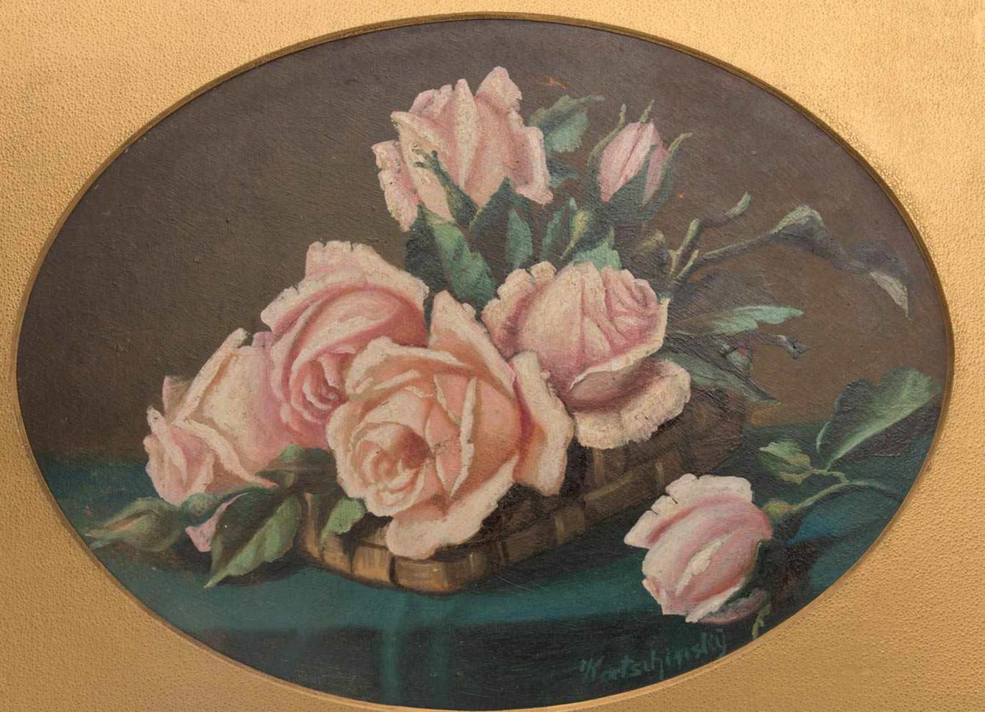 NIKOLAI KATCHINSKI, Zwei Ovale Blumenstilleben, Öl/Karton, 20. Jh.Beide im Rahmen gefasst und in - Bild 4 aus 6