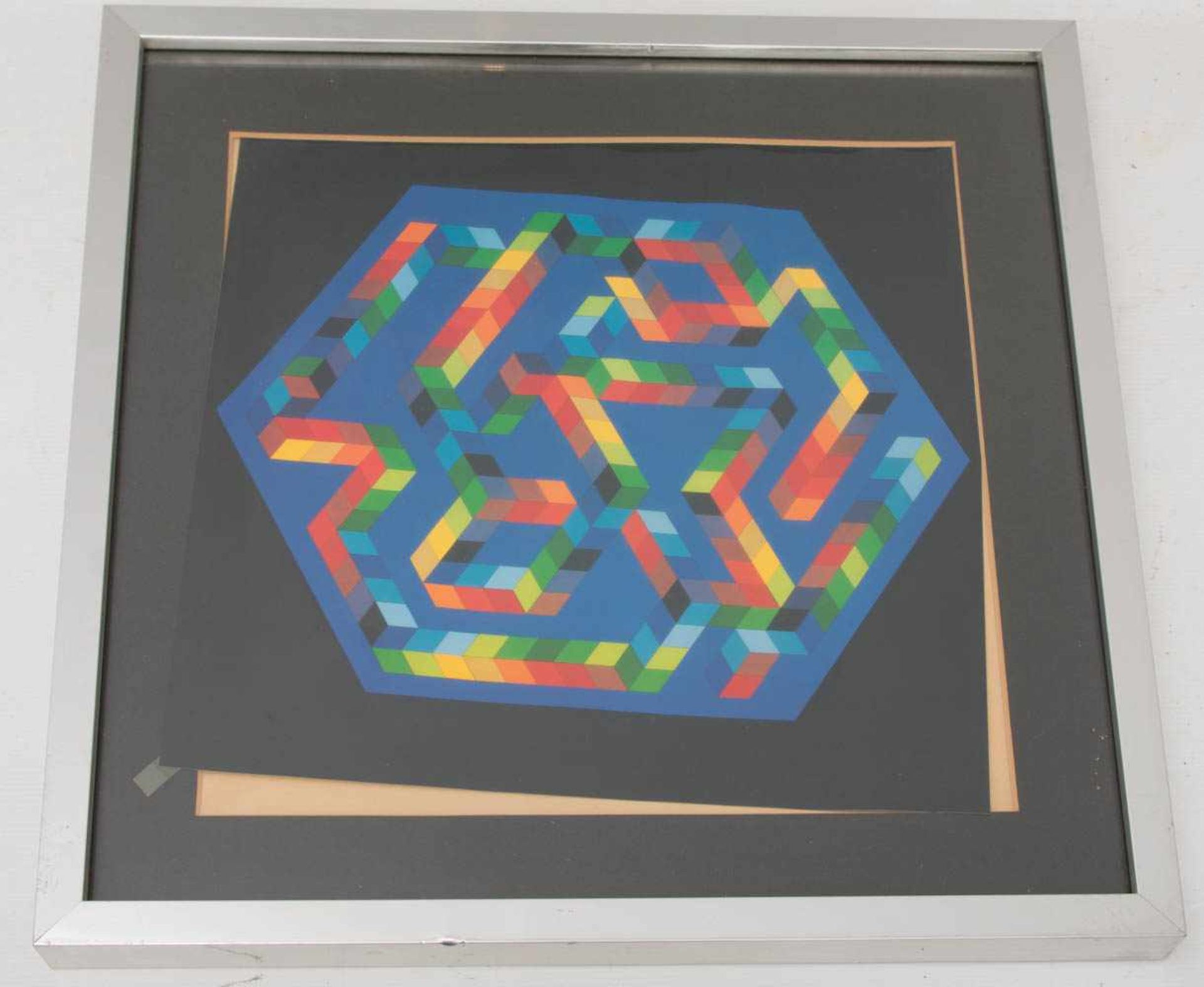 VASARELI, KONV. ABSTRAKTE KOMPOSITION , Fotoprint, 20. Jh.Eines im Druck signiert mit Vasarely. Alle - Bild 6 aus 7