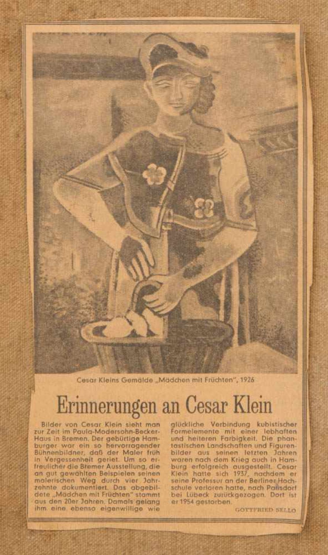 CESAR KLEIN, BLUMENSTILLLEBEN, Öl auf Leinwand.Stillleben im Stile Paul Cézannes von Cesar Klein ( - Image 5 of 5