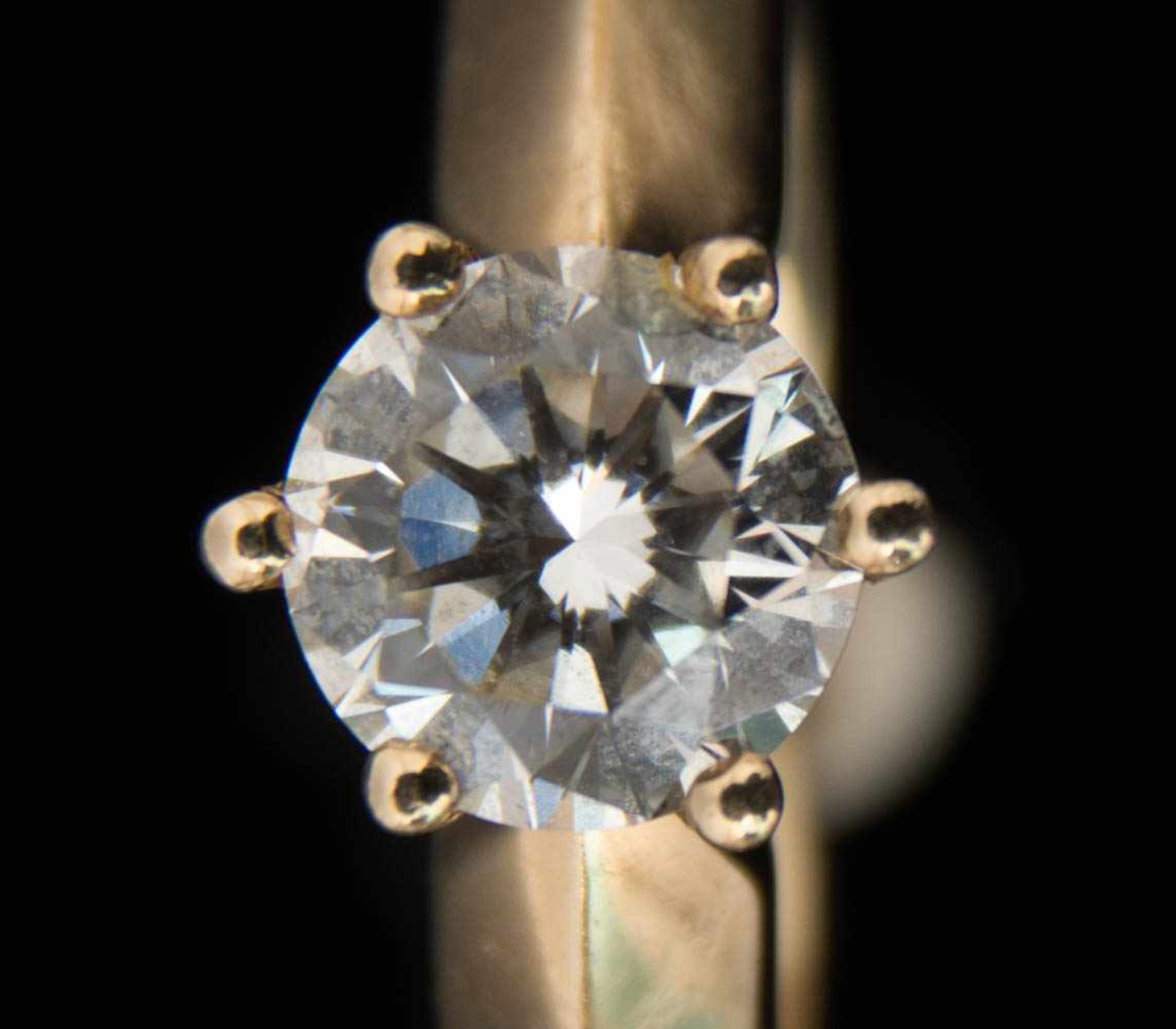 DAMENRING MIT SOLITÄRBRILLANT, 1 Karat, 585 Gelbgold.Damenring mit Solitärbrillant, 6,0 g 585 - Bild 6 aus 11