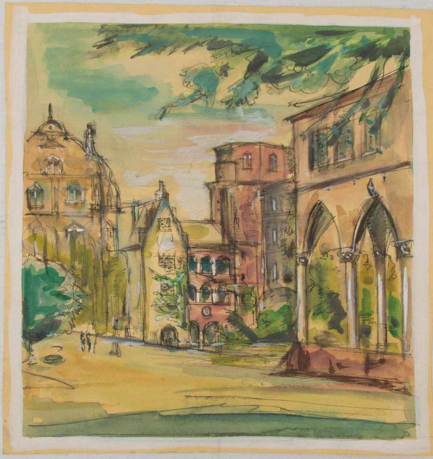 KONV. u.a. HANS FISCHER, Aquarell/Tusche/Papier, Deutschland, 20. Jh. - Bild 9 aus 28