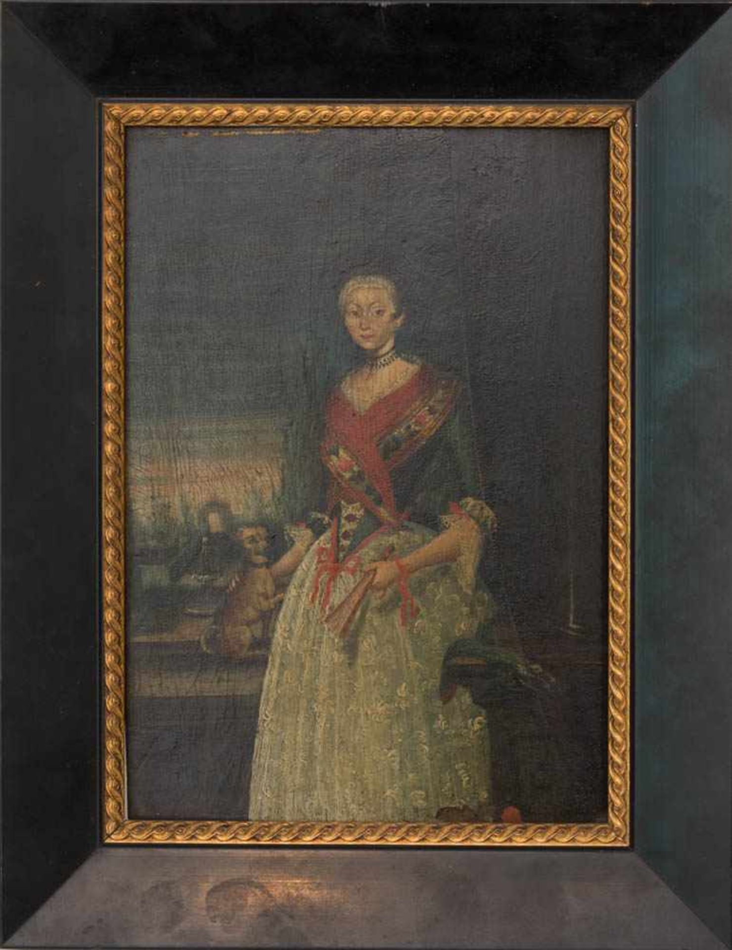 UNUNBEKANNTER KÜNSTLER: PORTRÄT EINER JUNGEN DAME, Öl auf Holz, gerahmt, unsigniert, um 1780.23 x 30