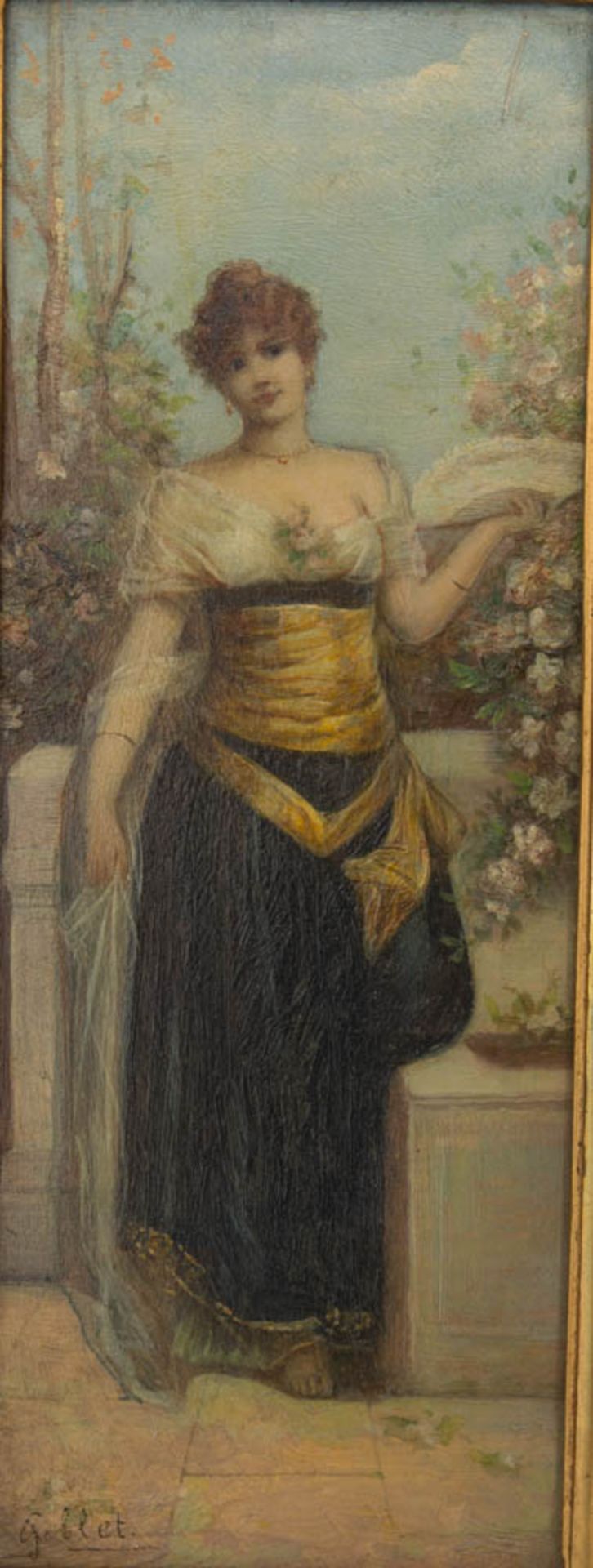 SIG. R.LANI UND GOBLET, Zwei Frauenportraits, Öl/LW, Öl/Platte, 19./20. Jh.Zwei feine - Bild 3 aus 6