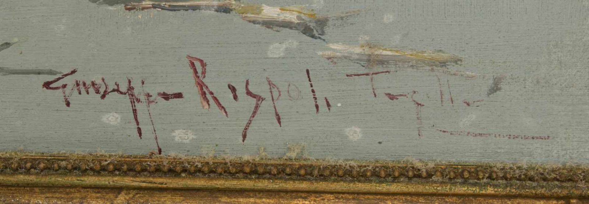 GIUSEPPE RISPOLI, MARKTSZENE, Acry/Platte, 20. Jh.Gerahmt und in gutem Zustand. 44 x 54 cm m. R.39 x - Bild 2 aus 3