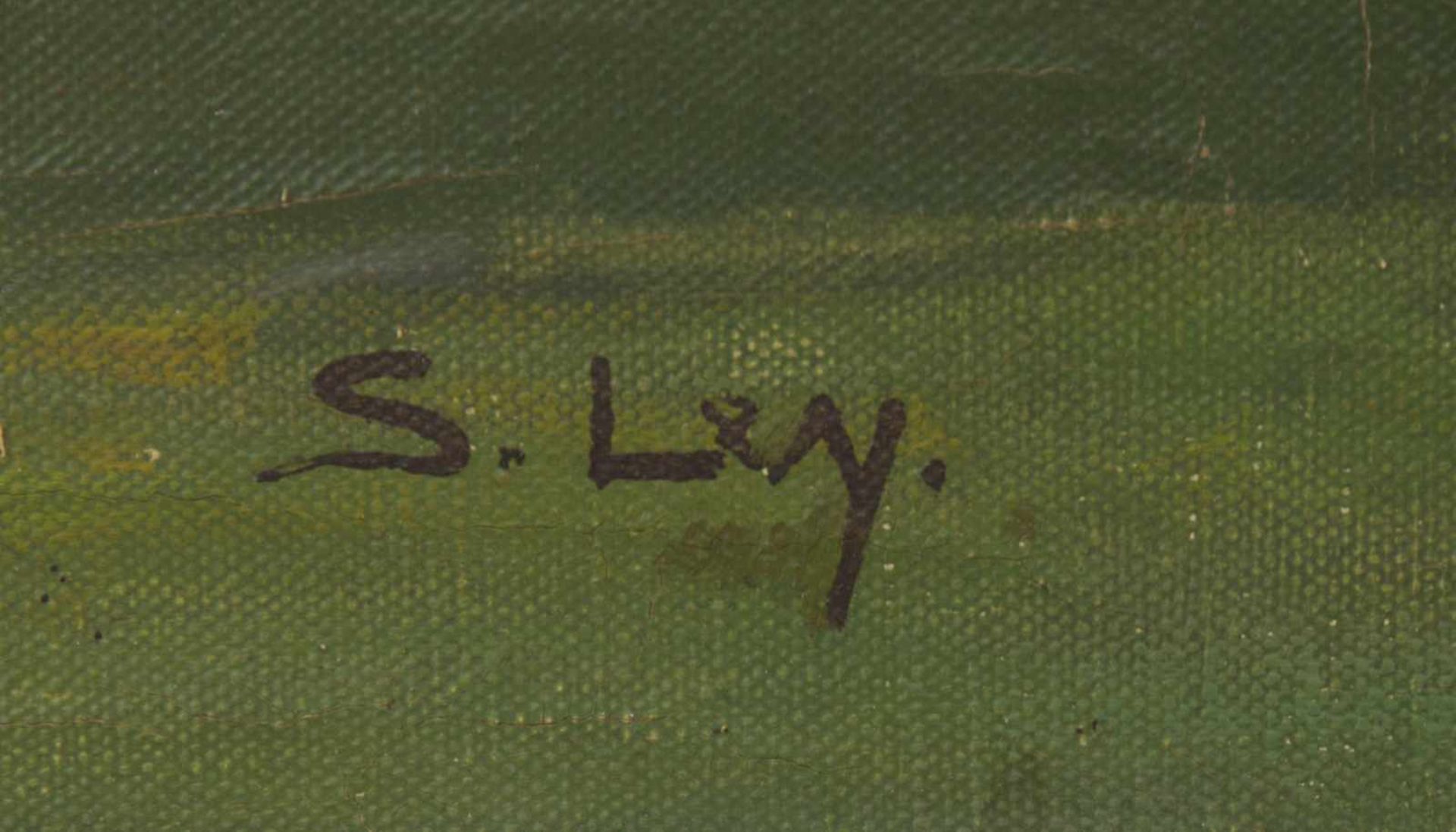 SOPHIE LEY, WIESE MIT BAUM, Öl/Leinwand, gerahmt, signiert.Sophie Ley (1849-1918). Rechts unten - Image 2 of 3