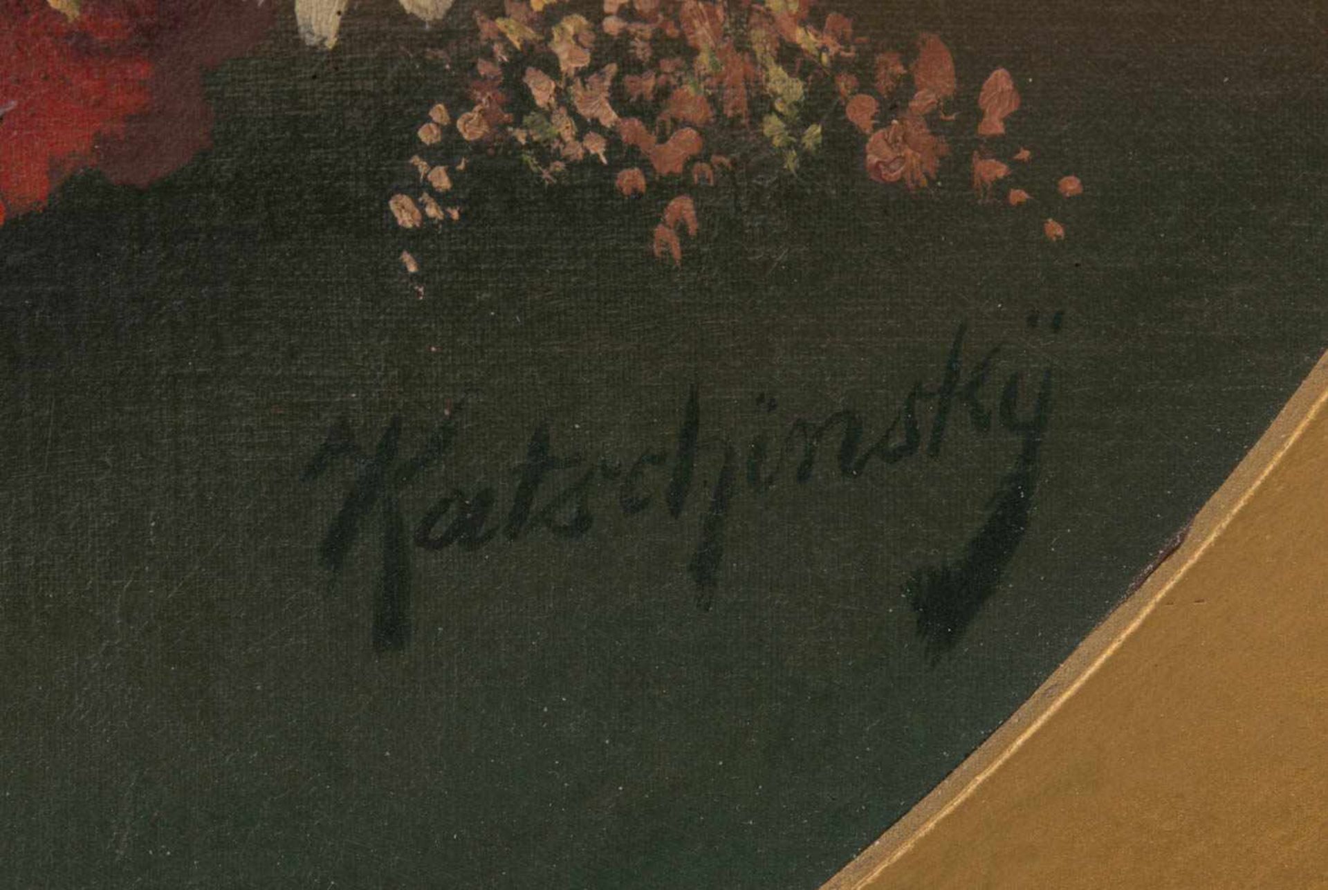 NIKOLAI KATCHINSKI, Zwei Ovale Blumenstilleben, Öl/Karton, 20. Jh.Beide im Rahmen gefasst und in - Bild 3 aus 6