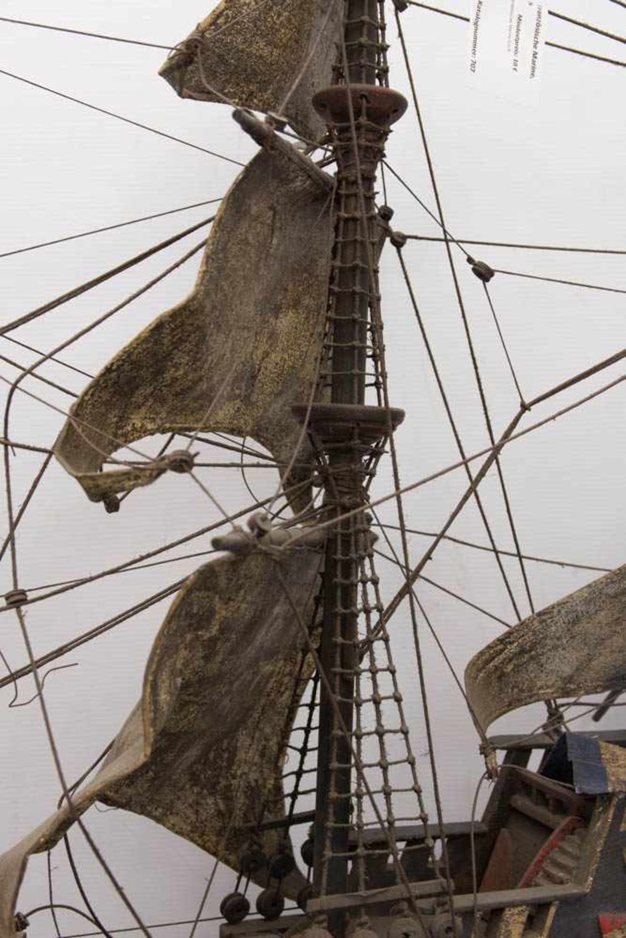 MINIATURSCHIFF, Französische Marine, Deutschland 20. Jh.Aufwendig und detailreich zusammengebautes - Bild 4 aus 6