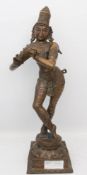 SKULPTUR, Bewegte Gestalt auf Sockel, Bronze, 20. Jh.HinH. 76 cm