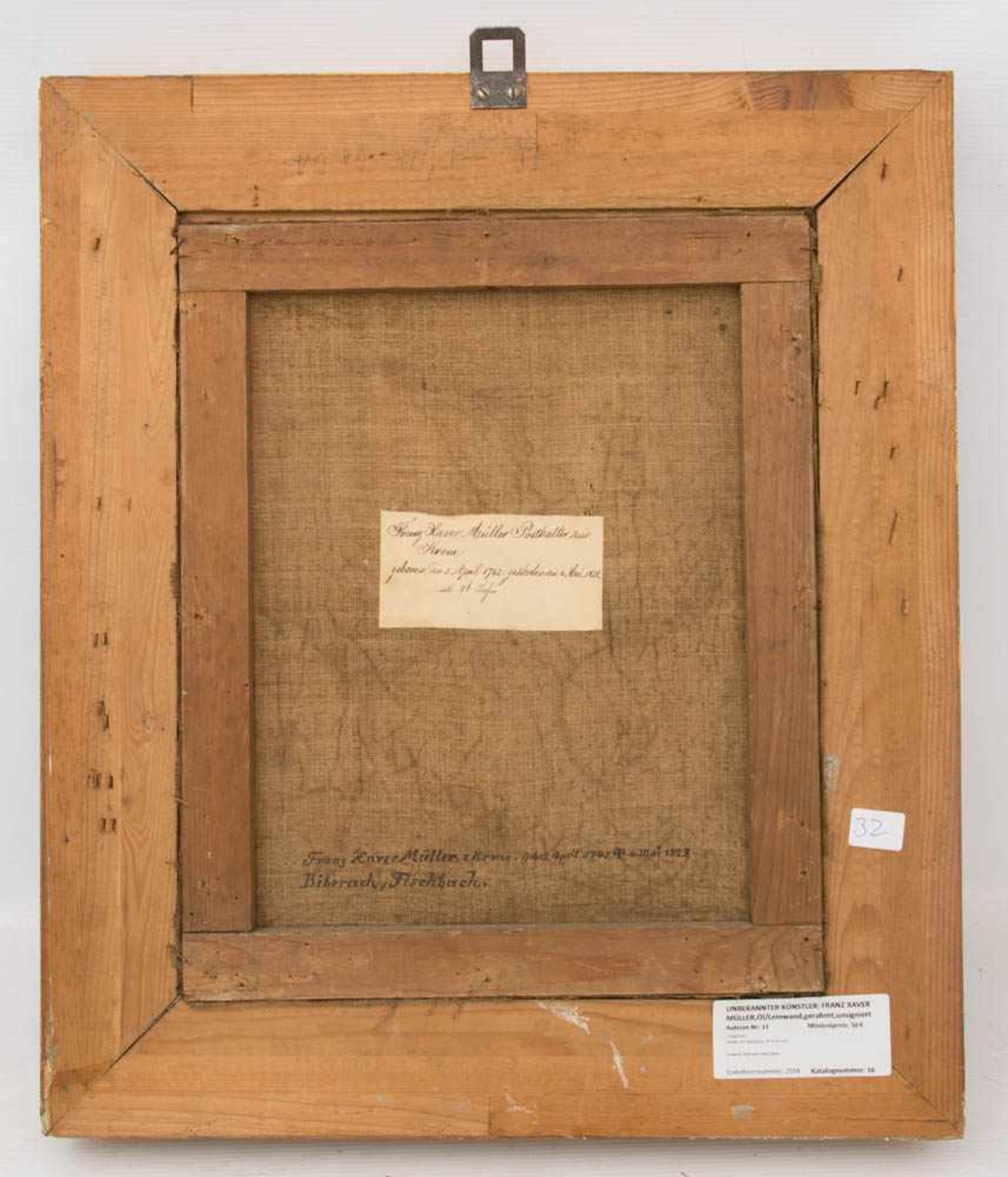 UNBEKANNTER KÜNSTLER. FRANZ XAVER MÜLLER, Öl/Leinwand, gerahmt, unsigniert.Unsigniert.47 x 54 cm - Bild 3 aus 6