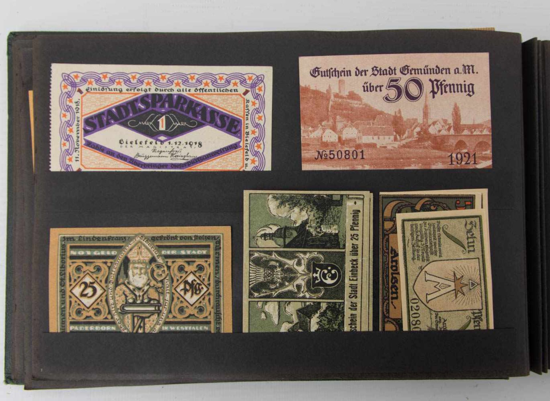 NOTGELD-ALBUM, Notgeld aus verschiedenen deutschen Städten, Anfang 20. Jh.26 x 17 cm