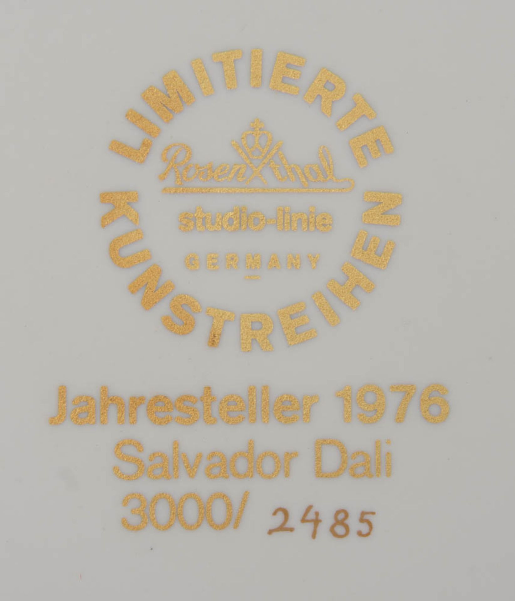 JAHRESTELLER DALI 1976, Rosenthal Studion Line.Limitierte Auflage 3000/2485. Originalkarton - Bild 4 aus 6