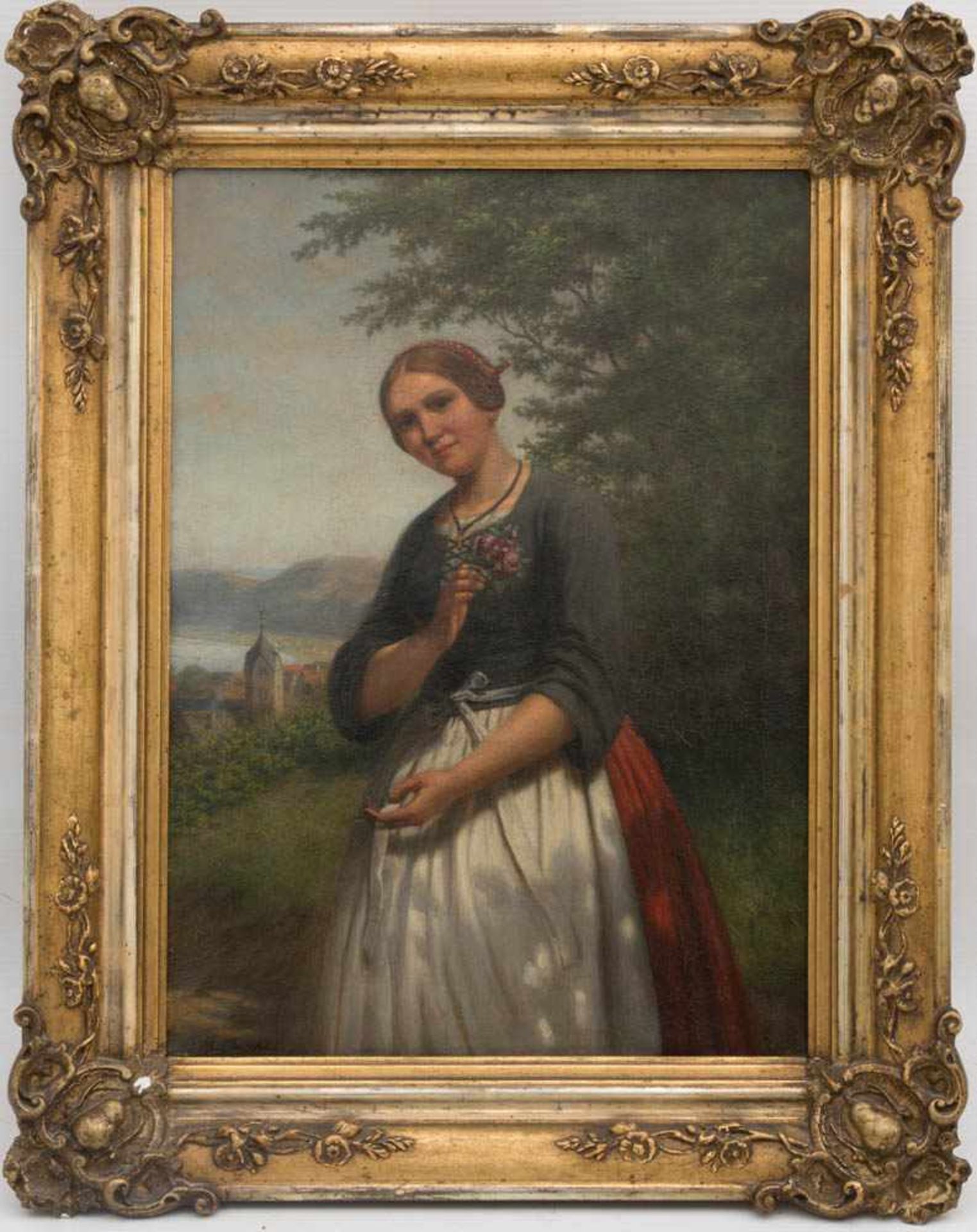 MORITZ PLÄSCHKE, Frauenportrait, Öl/Leinwand, Deutschland, 20. JhMoritz Pläschke (1817- 1888),