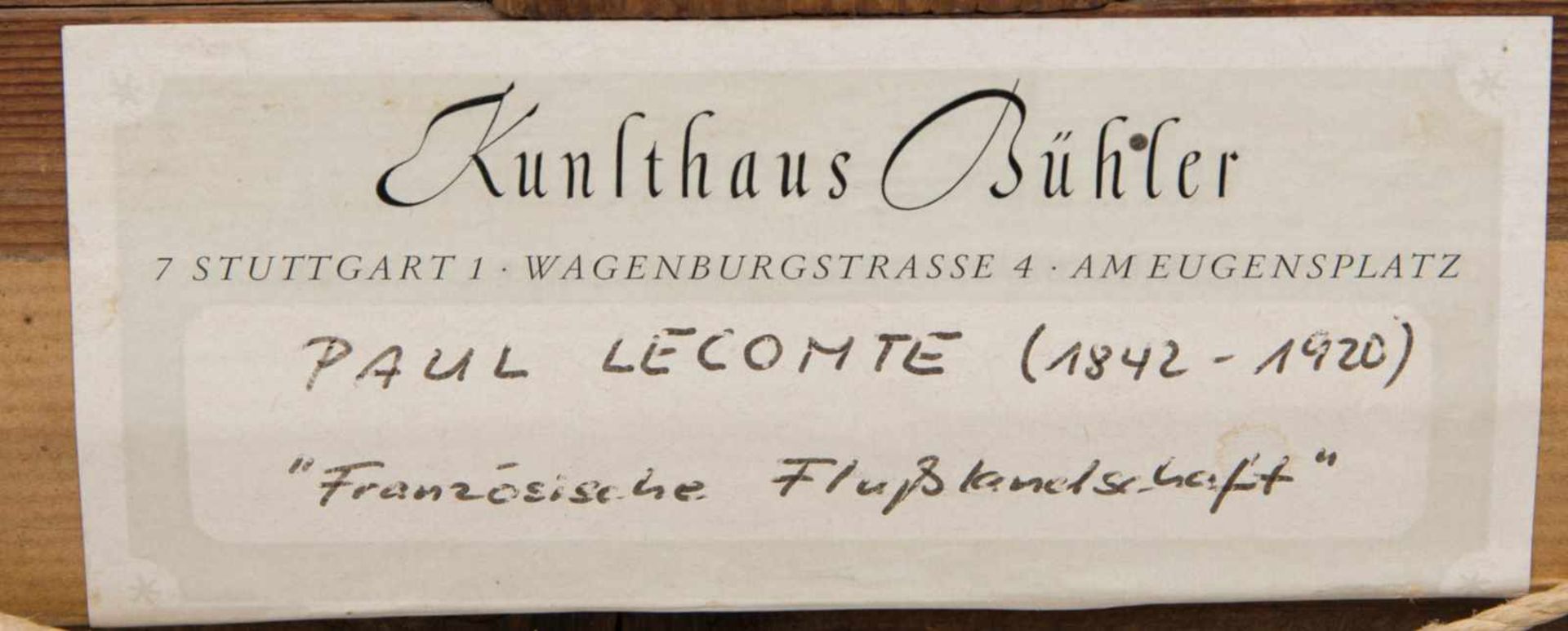 PAUL LECOMTE, Französische Flusslandschaft, Öl/Lw, Deutschland, 19. JhPAUL LECOMTE (1842-1920)Das - Bild 4 aus 4