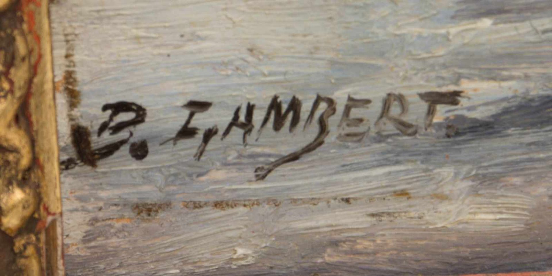 B.LAMBERT, Waldlandschaft im Winter, Öl/Platte, 20. Jh.Unten links signiert, gerahmt und in gutem - Bild 2 aus 3