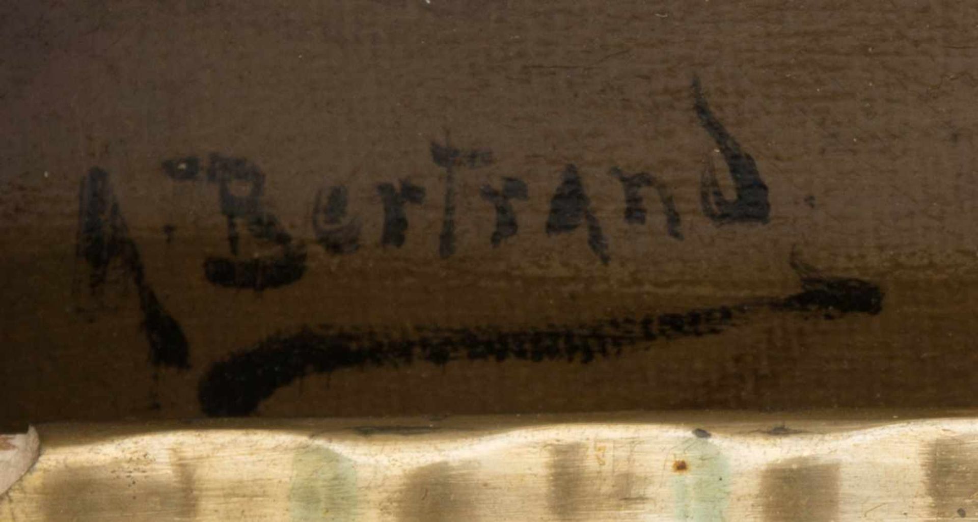 A. BERTRAND, Der Annäherungsversuch, Öl/Lw, 19./20. JhGerahmt, unten links signiert und in gutem - Bild 2 aus 4