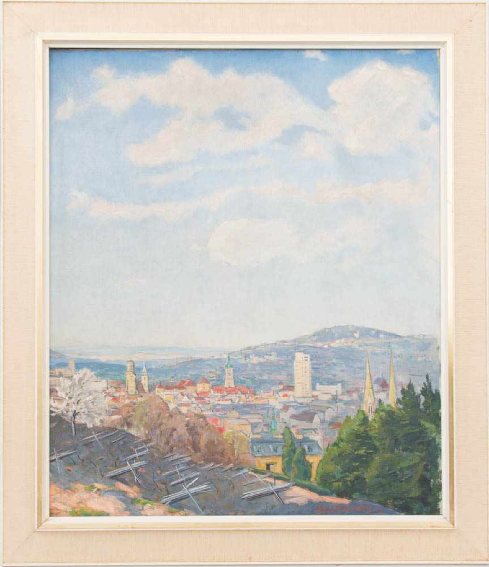 ROLAND NIEDERBÜHL, Stadtansicht, Öl/Leinwand, 20. JhRoland NIEDERBÜHL (1896-1958), Stadtansicht, ist