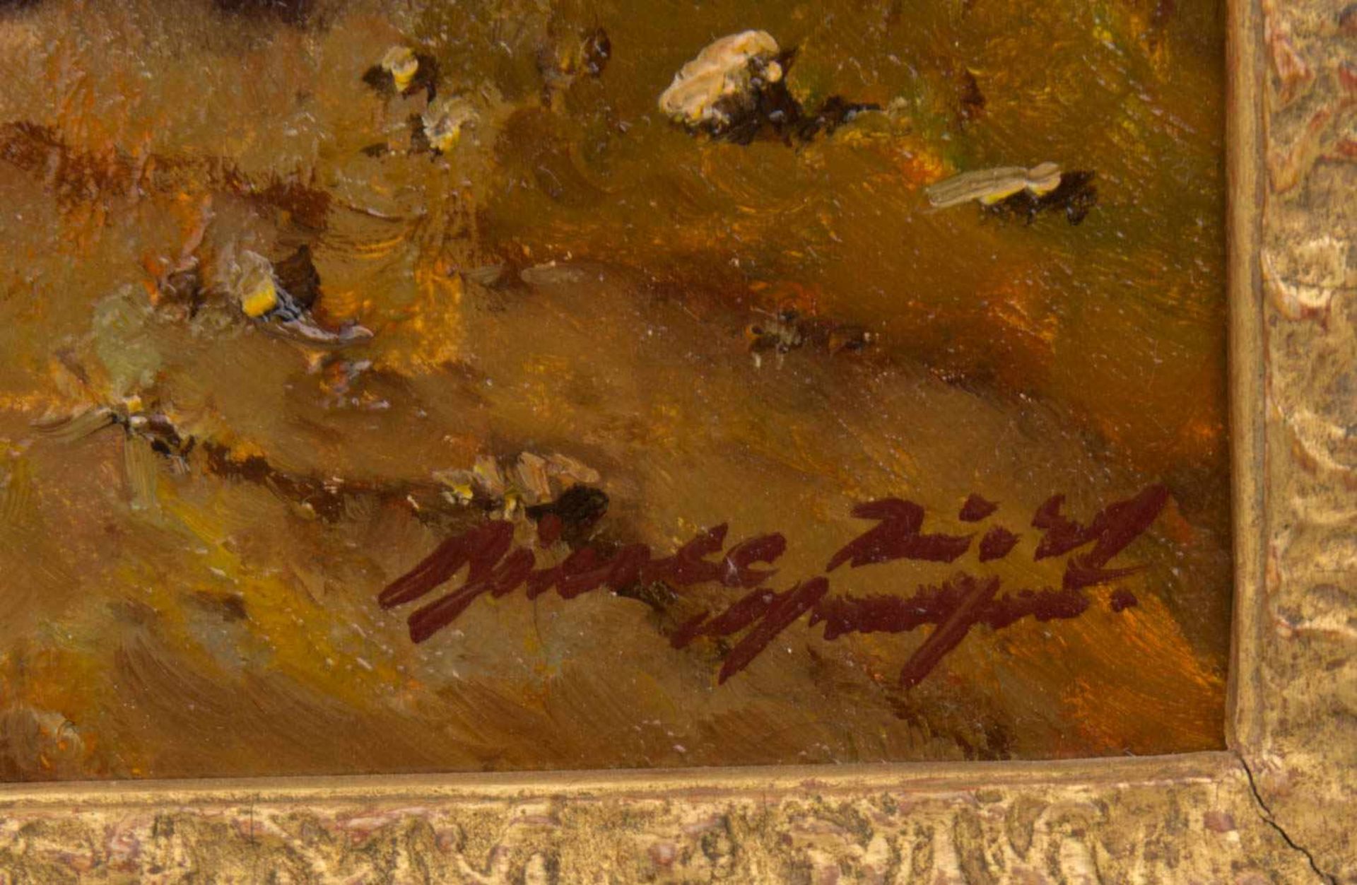 BÜHLER, Schafhirte, Öl/Lw, 20. JhGerahmt, unten rechts signiert und in gutem Zustand, Leinwand - Bild 2 aus 4