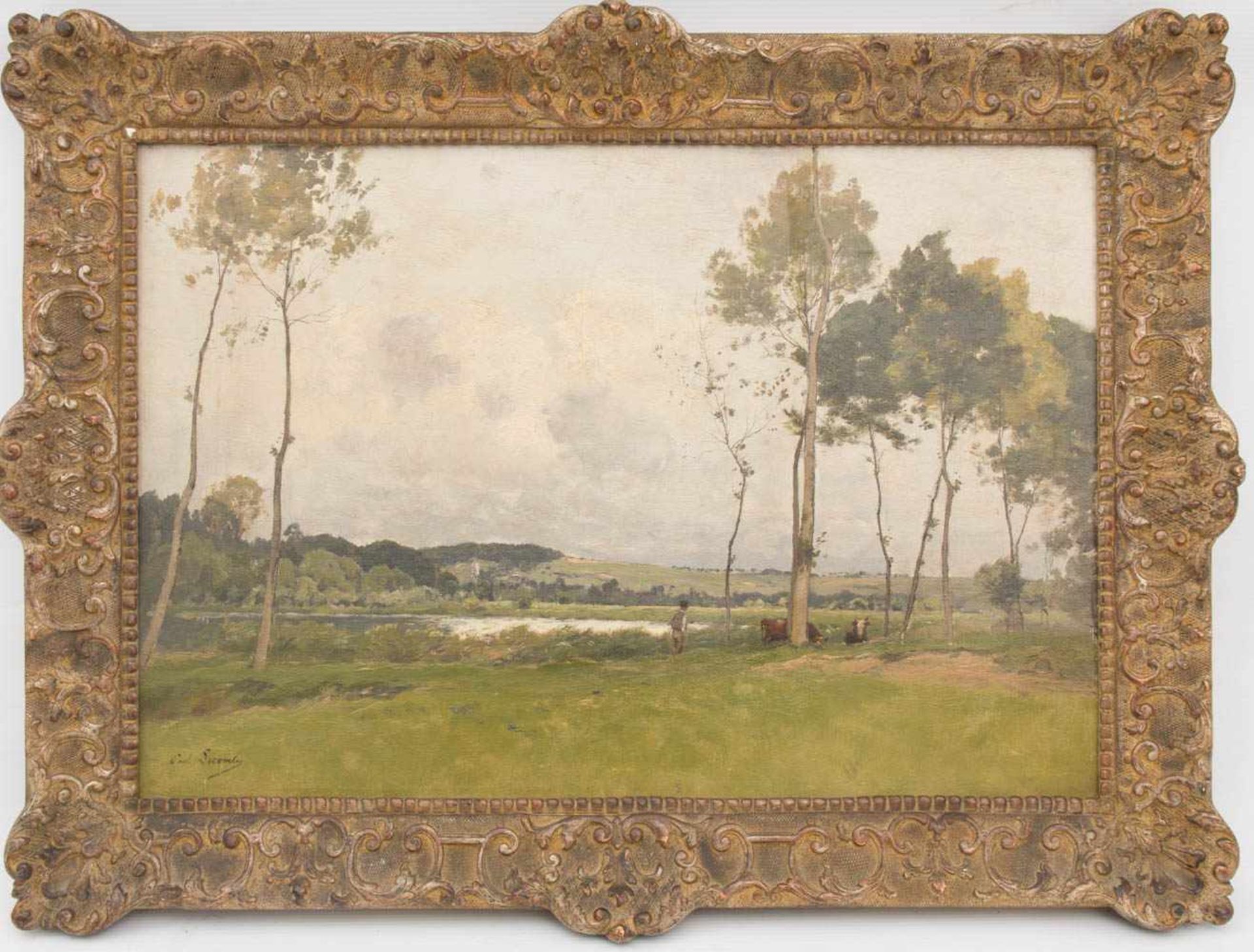 PAUL LECOMTE, Französische Flusslandschaft, Öl/Lw, Deutschland, 19. JhPAUL LECOMTE (1842-1920)Das