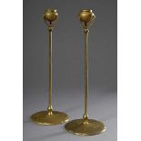 Paar Tiffany & Co "Puddlestick" Leuchter, Bronze vergoldet, sign. "Tiffany Studios/New York",