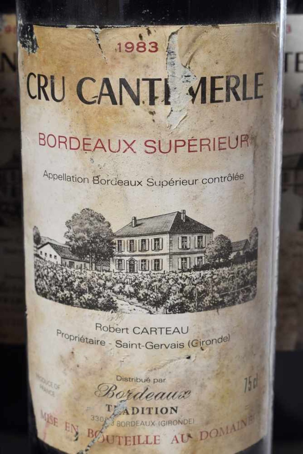 5 Flaschen Cru Cantemerle 1983, Bordeaux Superieur, Rotwein, Schlossabfüllung, 0,75 l., konstante - Bild 2 aus 2