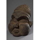 Tanz- oder Stulpmaske, Holz geschnitzt, Bamenda/Königreich Oku, Grasland Kamerun, H. 31cm, kleine