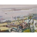 Feser, Albert (1901-1993) "Blick vom Süllberg auf den Bullen", Öl/Leinwand, unsigniert, 33,5x43cm (