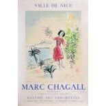 Chagall, Marc (1887-1985) "Ville de Nice", signiertes Plakat "Galerie des Ponchettes, 10. July-16.