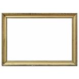 Goldene Hohlkehlleiste mit Glas, AM 50x73cm, FM 43x65cm, etwas defektGolden frame with glass, OD
