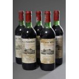 5 Flaschen Cru Cantemerle 1983, Bordeaux Superieur, Rotwein, Schlossabfüllung, 0,75 l., konstante