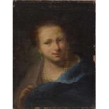 Nogari, Guiseppe (1699-1763) zugeschrieben "Dame mit Perlschmuck", Öl/Leinwand, 50x38,5cm (m.R. 67,