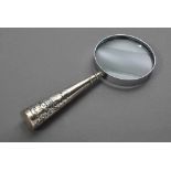 Lupe mit getriebenem Griff "Engel", Chester 1902, Silber 925, L. 19cmMagnifying glass with chased