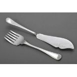 2 Teile Fischvorlegebesteck mit Zickzackrand, Atkin Brothers, Sheffield 1912, Silber 925, 213g, L.