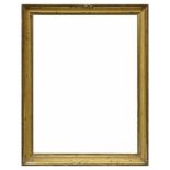 Goldene Berliner Leiste mit Glas, 19.Jh., AM 35x28cm, FM 32cmx24cm, etwas def.Golden Berlin frame