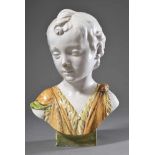 Fayence Büste "Knabe" nach Renaissance Vorbild, Italien, H. 34cm, Nase bestoßenFaience bust ''