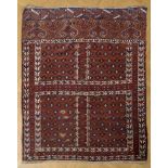 Turkmenischer Yomud Ensi, um 1900, 170x142cm, FlorschädenTurkmen Ensi or Hatschlou door carpet,