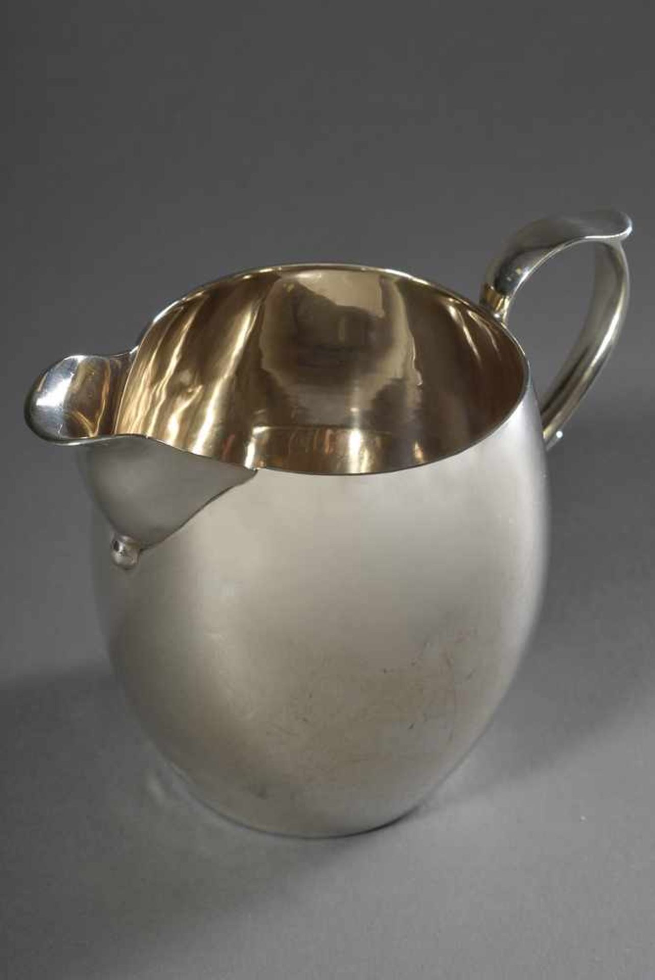 Kleine Milchkanne, MZ: C.F., London 1838, Silber 925, 222g, H. 11cm, kleine DruckstellenSmall milk