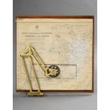 Seekarte "North Foreland to Orfordness including to the Thames" 1926 mit Vermessungsinstrument auf