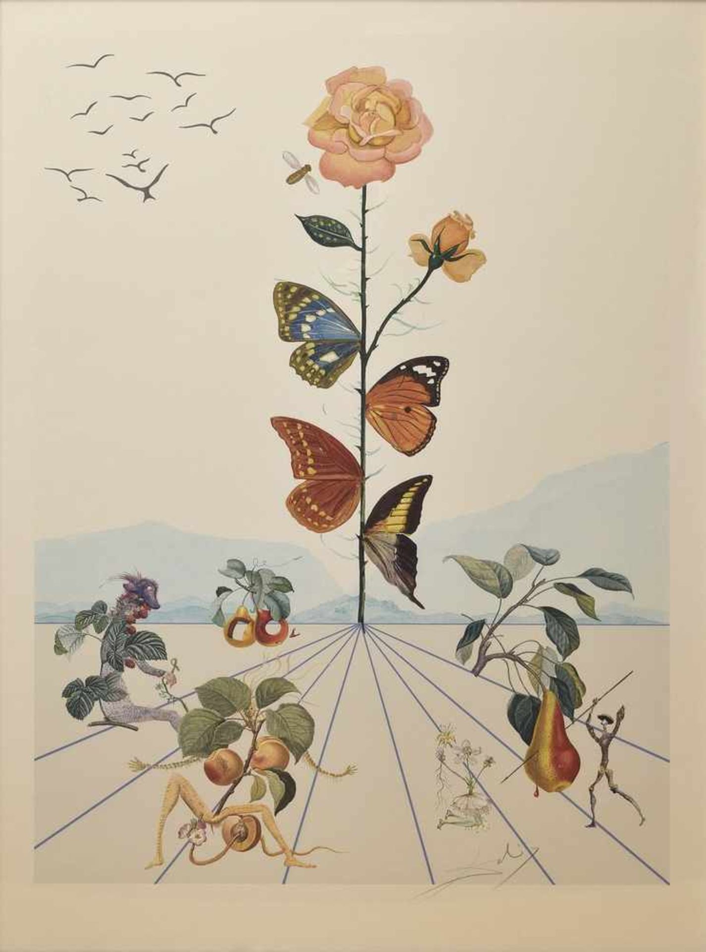 Dali, Salvador (1881-1973) "Rose", Farblithographie, u.r. sign/verso num. 3364, 103x73,5cm (m.R.