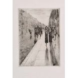 Ury, Lesser (1861-1931) "Straßen Szene", Radierung, Griffelkunst, BM 38x27cmUry, Lesser (1861-