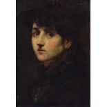 Unbekannter Künstler "Portrait einer jungen Dame", Öl/Leinwand, um 1900, 40x30,5cm (m.R. 58x47cm),